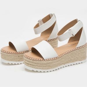 White Espadrilles Sandald Wedges size 8.5